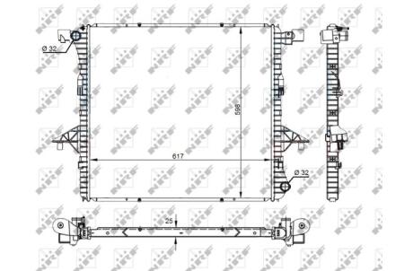 Радіатор охолодження двигуна VW AMAROK 2.0/2.0D 09.10- NRF 59145