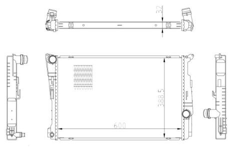 Радіатор BMW X3 (F25), X4 (F26) 1.6-3.0D 09.10-03.18 NRF 59228