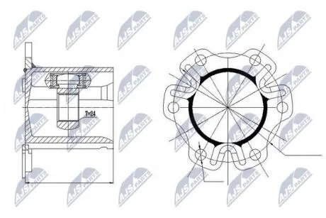 ШРКШ внутр. Audi Q5 2.0 TFSI Quattro 08- NTY NPWAU003