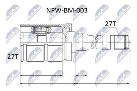 Шарнирный комплект, приводной вал на BMW NTY NPW-BM-003