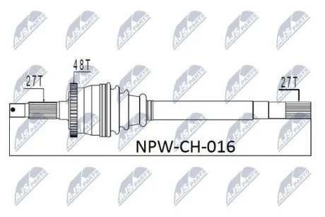 Приводний вал NTY NPW-CH-016