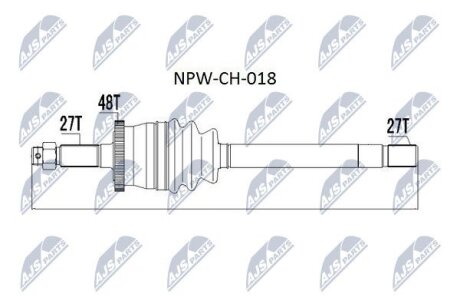 Jeep grand cherokee полуось левая джип гранд чероки NTY NPWCH018