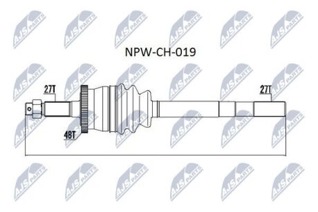 Jeep grand cherokee полуось правая джип гранд чероки NTY NPW-CH-019