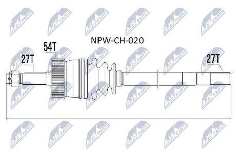 Jeep grand cherokee полуось левая джип гранд чероки на JEEP NTY NPW-CH-020