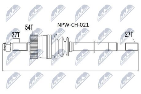 Jeep grand cherokee полуось правая джип гранд чероки на JEEP NTY NPWCH021