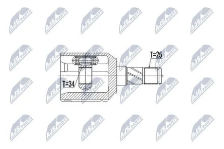 Шарнирный комплект, приводной вал на JEEP NTY NPWCH039