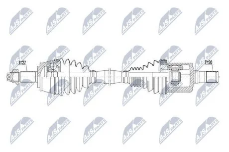 Приводной вал jeep renegade 1.4t 4wd 17-/ fiat 500x 4wd 15-, 71796634 NTY NPWCH042