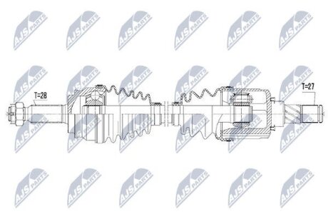 Привід передній Jeep Compass, Patriot 2.0-2.4 4WD 08-> лівий L NTY NPWCH046