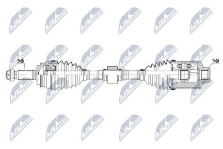 Приводной вал jeep compass 4wd 2.4 14- /правый,npw-ch-058 NTY NPWCH058