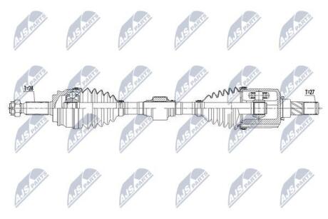 Піввісь приводу лів. Jeep Compass/Patriot 06- NTY NPWCH060