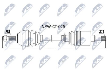 Citroen jumpy полуось левая ситроен джампи на CITROEN,DS,FIAT,PEUGEOT NTY NPW-CT-025