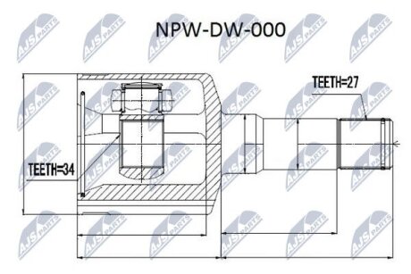 Chevrolet captiva шарнир равных угловых скоростей левый шевроле каптива на CHEVROLET,OPEL NTY NPWDW000