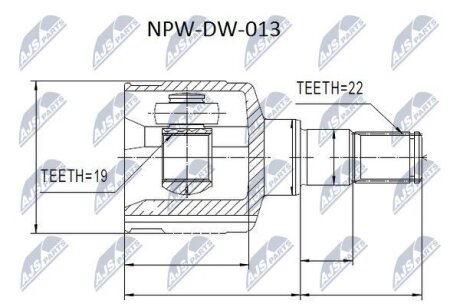Daewoo tico шарнир равных угловых скоростей правый део тико NTY NPW-DW-013