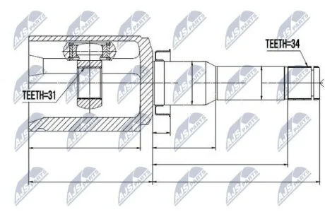 Chevrolet cruze шрус левый 13318014 NTY NPWDW017