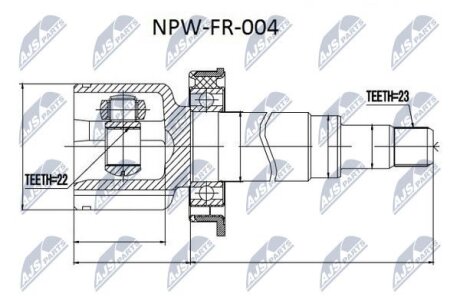 ШАРНИР РАВНЫХ УГЛОВЫХ СКОРОСТЕЙ NTY NPW-FR-004
