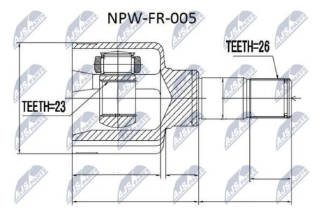 Внутренний шрус ford focus11.8di 2.0 9804,1322224 NTY NPW-FR-005