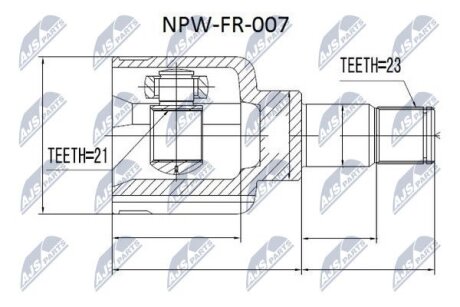 Ford focus i шарнир равных угловых скоростей левый форд фокус і на Ford NTY NPW-FR-007
