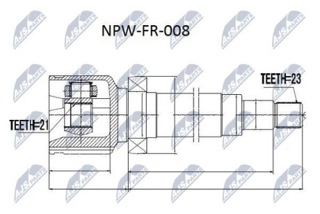 Ford focus i шарнир равных угловых скоростей правый форд фокус і на Ford NTY NPW-FR-008