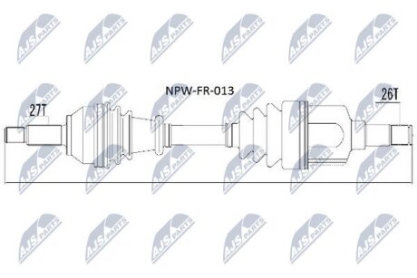 Ford mondeo iii полуось левая форд мондео ііі NTY NPWFR013