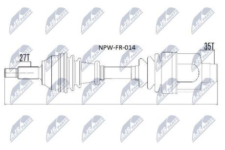 Піввісь приводу прав. Ford Mondeo 00-07 NTY NPW-FR-014