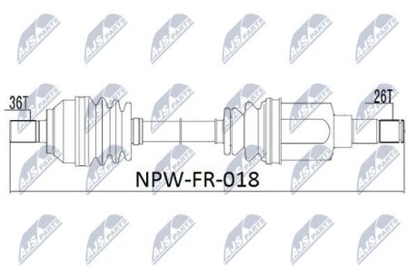 PрЭOЧ NAPиDOWA FORD FOCUS II 1.6I/1.8I /ATM/, 2.0I /MTM/, 1.6TDCI/1.8TDCI / NTY NPW-FR-018