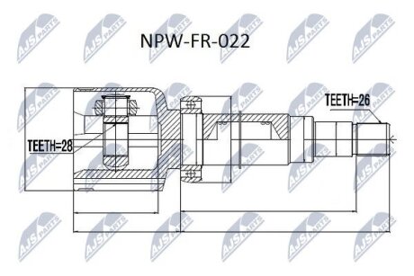 Шарнирный комплект, приводной вал на FORD,HONDA NTY NPW-FR-022