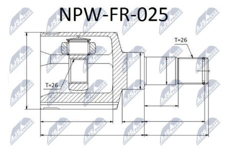 Внутренний шрус ford focus21.6i 2.0i,1676318 NTY NPW-FR-025