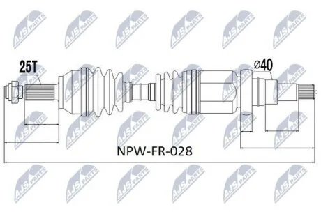 Ford fusion полуось правая форд фьюжн на FORD NTY NPW-FR-028