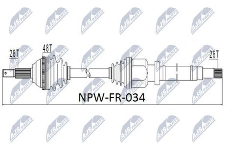 Ford transit полуось правая форд транзит на FORD NTY NPW-FR-034