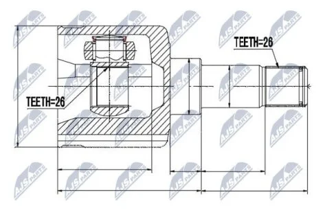 Ford focus ii шарнир равных угловых скоростей левый форд фокус іі на FORD NTY NPW-FR-036
