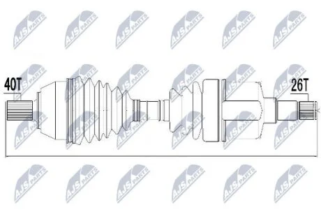 Полуось левая ford mondeo, 1380034 NTY NPW-FR-050