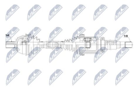 Привід передній Ford Galaxy, Mondeo, S-Max 10-> правий R NTY NPWFR080