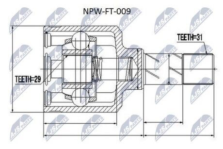 Fiat ducato шарнир равных угловых скоростей левый фиат дукато на CITROEN,FIAT,PEUGEOT NTY NPW-FT-009