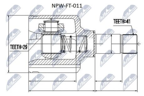 Fiat ducato шарнир равных угловых скоростей левый фиат дукато на CITROEN,FIAT,PEUGEOT NTY NPWFT011