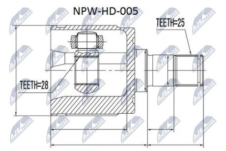 Honda jazz шарнир равных угловых скоростей левый хонда джаз на HONDA NTY NPW-HD-005