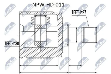 Внутренний шрус honda hrv gh civic fd,44310s0a300 NTY NPW-HD-011
