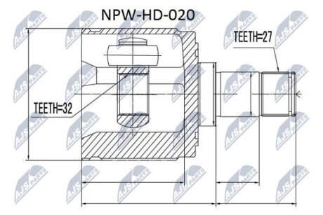 Honda cr-v ii шарнир равных угловых скоростей левый, правый хонда cr-v ii на HONDA NTY NPWHD020