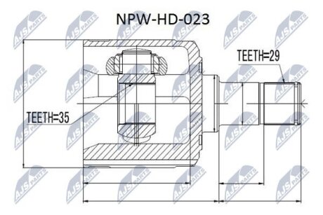 Шарнирный комплект, приводной вал на ACURA,HONDA NTY NPWHD023