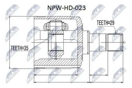 Шарнирный комплект, приводной вал на ACURA,HONDA NTY NPWHD023
