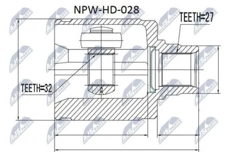 Honda civic uk шарнир равных угловых скоростей левый хонда сивик uk на HONDA NTY NPW-HD-028