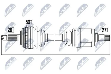 Полуось правая honda cr-v 2.0 95-01, 44011s10a50 NTY NPWHD037