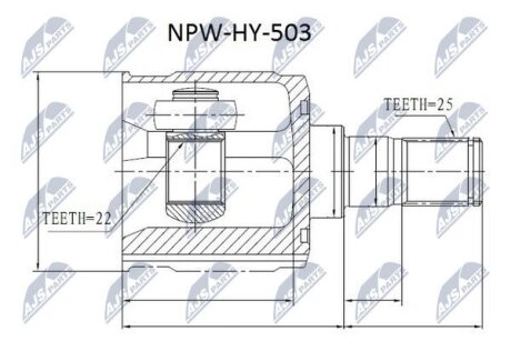 Внутренний шрус hyundai accent 99 getz 1.3,495001c200 NTY NPWHY503