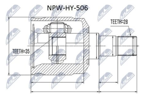 Hyundai santa fe шарнир равных угловых скоростей левый хюндай санта фе на HYUNDAI NTY NPW-HY-506