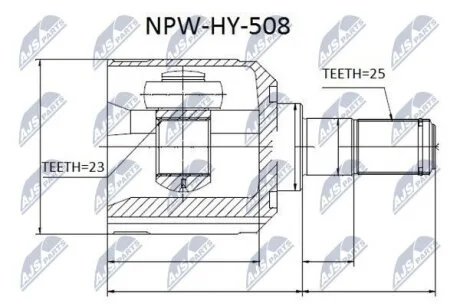 Hyundai sonata ef шарнир равных угловых скоростей хюндай соната фе на HYUNDAI NTY NPW-HY-508