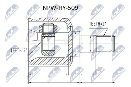 Hyundai sonata ef шарнир равных угловых скоростей левый, правый хюндай соната еф NTY NPW-HY-509