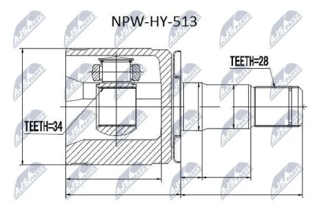 Внутренний шрус hyundai terracan 01,51611h1000 NTY NPWHY513