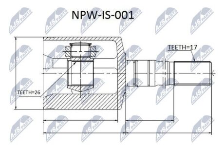Isuzu trooper шарнир равных угловых скоростей правый исузу трупер NTY NPWIS001