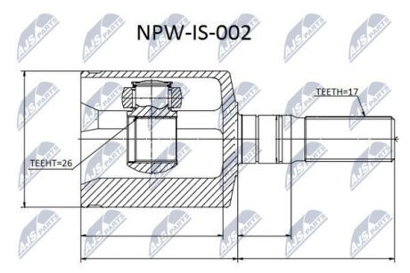Isuzu trooper шарнир равных угловых скоростей левый исузу трупер NTY NPWIS002