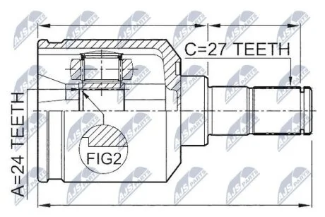 Kia sportage iii шарнир равных угловых скоростей левый киа спортейдж ііі на KIA NTY NPWKA311