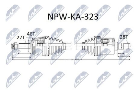 Kia ceed 2.0crdi полуось левая киа сид 2.0crdi на KIA NTY NPW-KA-323